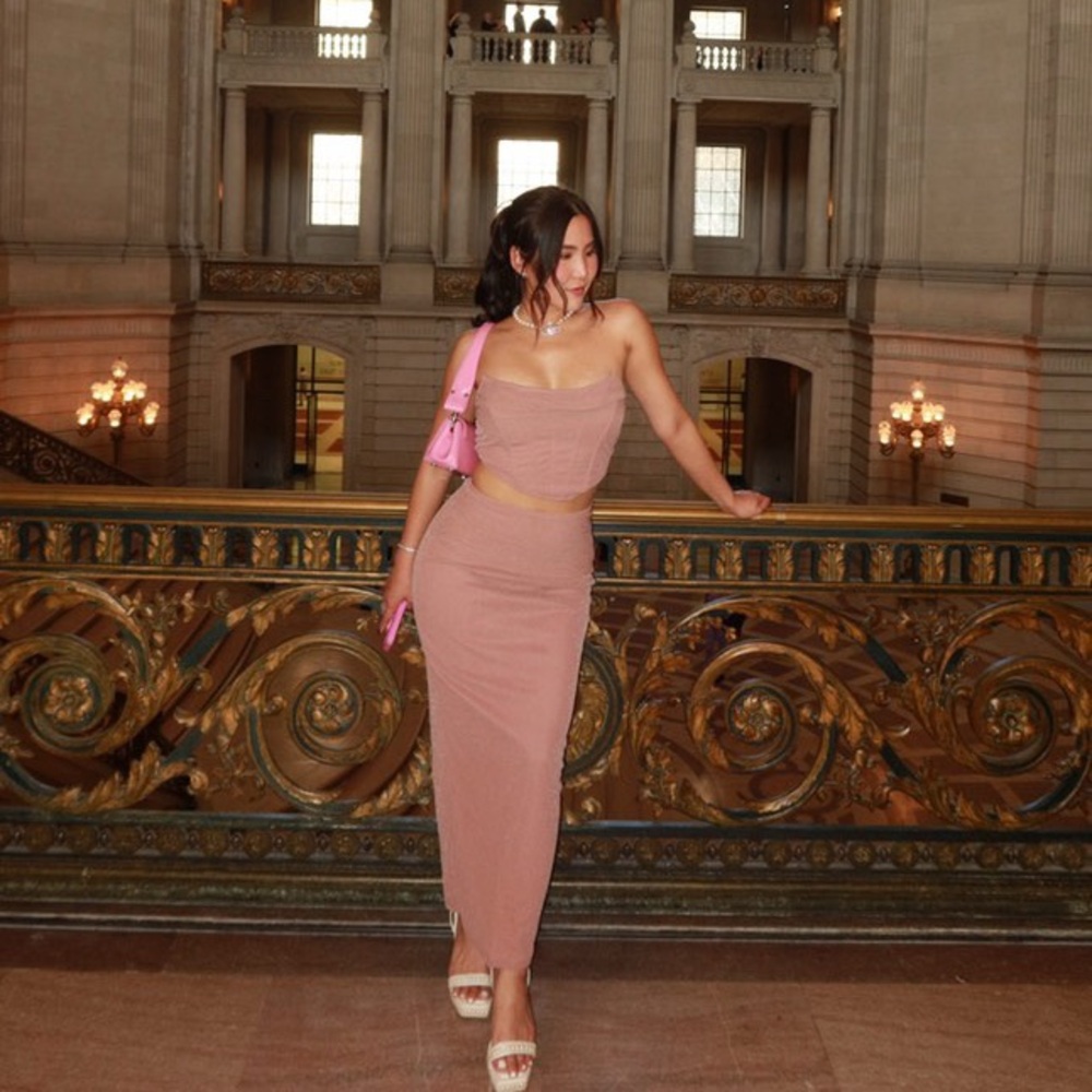 Set crop tube top + pencil skirt